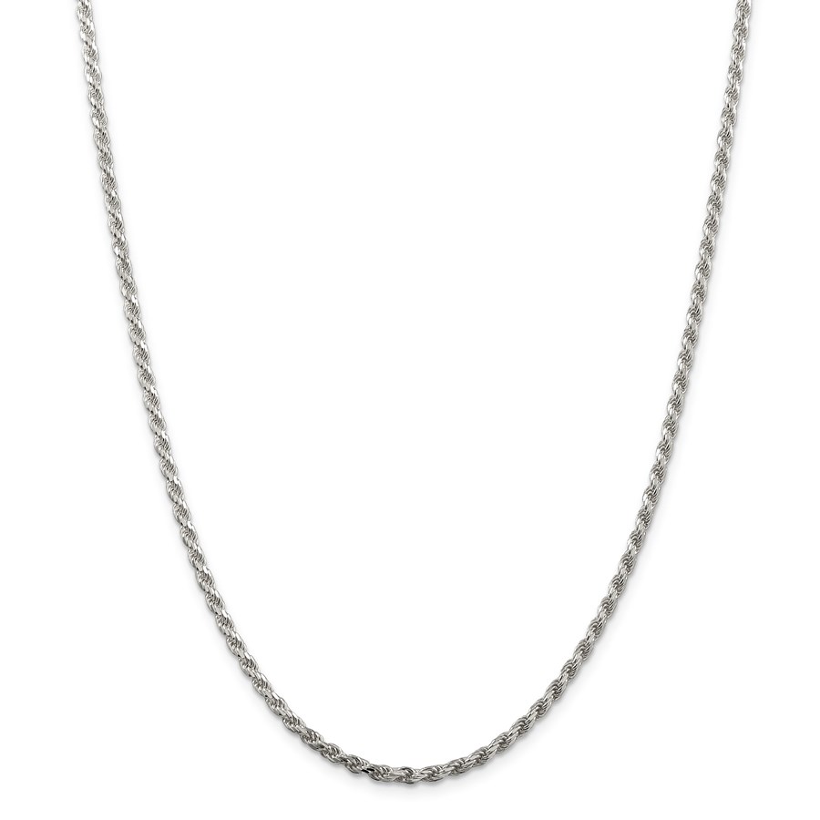 Sterling Silver 2.75 mm Diamond Cut Rope Chain - 22 in.