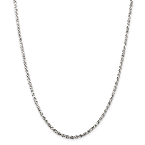 Sterling Silver 2.75 mm Diamond Cut Rope Chain - 24 in. Sterling Silver 2.75 mm Diamond Cut Rope Chain - 24 in.