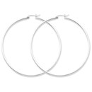 Sterling Silver 2 mm Rhodium Plated Hoop Earrings