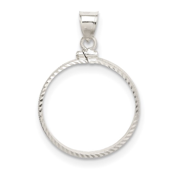Sterling Silver 26.4 x 1.8 mm Screw Top Coin D/C Bezel Sterling Silver 26.4 x 1.8 mm Screw Top Coin D/C Bezel
