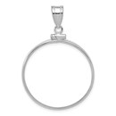 Sterling Silver 27.03 x 1.85 mm Screw Top Coin Polished Bezel