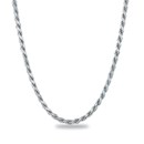 Sterling Silver 3 mm Diamond Cut Rope Chain - 30 in.