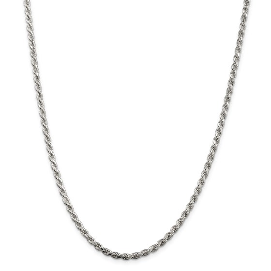 Sterling Silver 3mm Diamond-cut Rope Chain - 16 in.