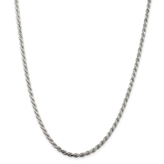 Sterling Silver 3mm Diamond-cut Rope Chain - 18 in.