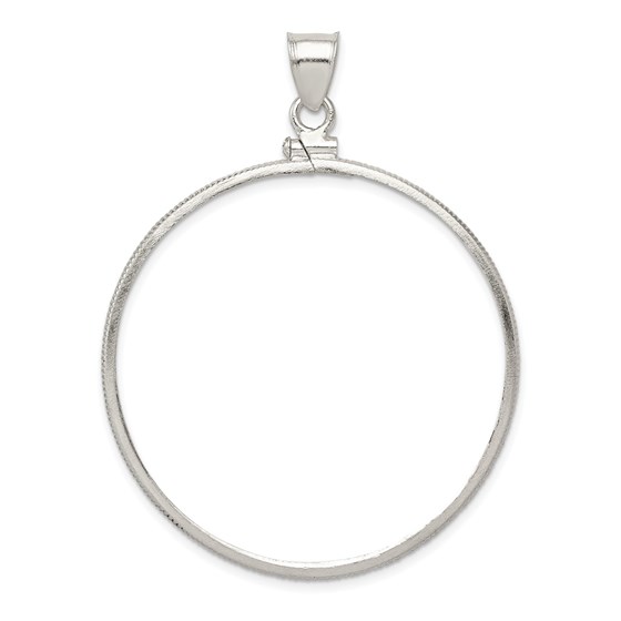 Sterling Silver 40.6 x 3.1 mm Screw Top Coin Polished Bezel Sterling Silver 40.6 x 3.1 mm Screw Top Coin Polished Bezel