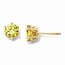 Sterling Silver 6.5 mm Yellow Zirconia Stud Earrings