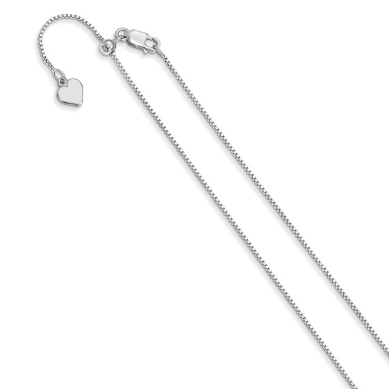 Sterling Silver .85 mm Adjustable Box Chain - 36 in.