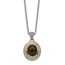 Sterling Silver Antiqued Smokey Quartz Pendant - 18 in.