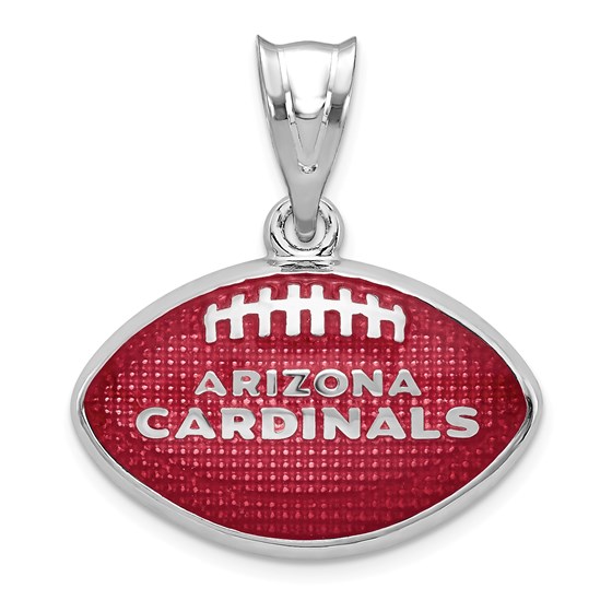 Sterling Silver Arizona Cardinals Enameled Football Pendant Sterling Silver Arizona Cardinals Enameled Football Pendant