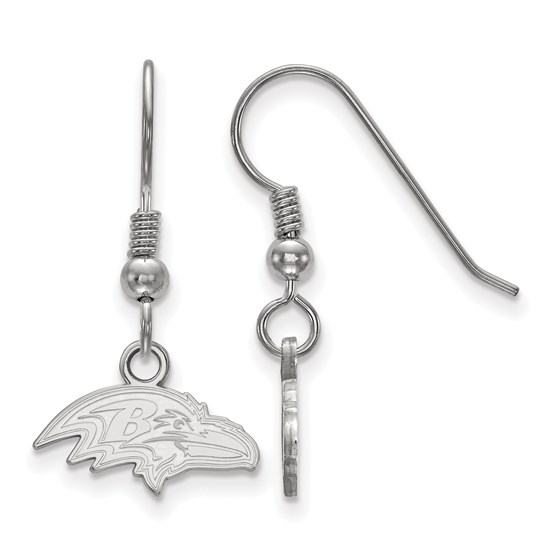 Sterling Silver Baltimore Ravens XS Dangle Earring Wire Sterling Silver Baltimore Ravens XS Dangle Earring Wire