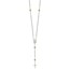 Sterling Silver Beaded Rosary w/ Roses Necklace - 18 in.