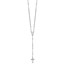 Sterling Silver Beaded Rosary with 1.25in .ext Necklace - 18 in.