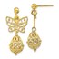 Sterling Silver Butterfly Post Dangle Earrings - 29.3 mm