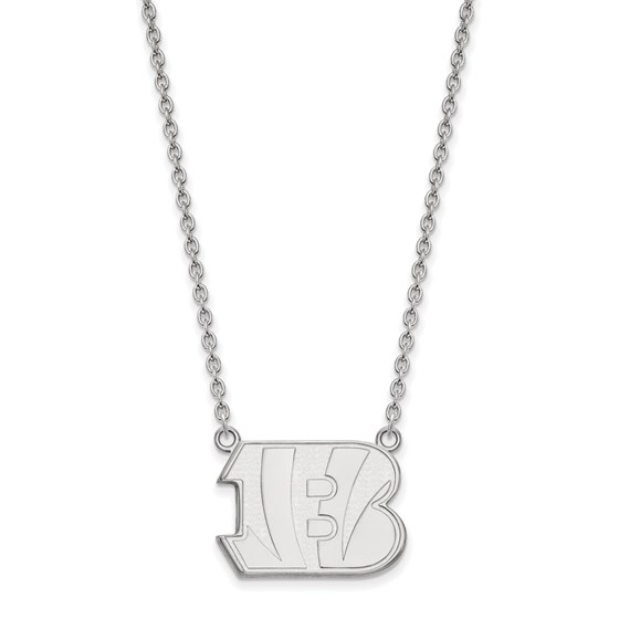Sterling Silver Cincinnati Bengals Large Pendant Necklace Sterling Silver Cincinnati Bengals Large Pendant Necklace