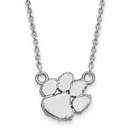 Sterling Silver Clemson Univ. Small Pendant Necklace - 18 in.