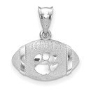 Sterling Silver Clemson University 3D Football Pendant