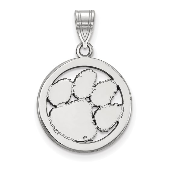 Sterling Silver Clemson University Circle Pendant Sterling Silver Clemson University Circle Pendant