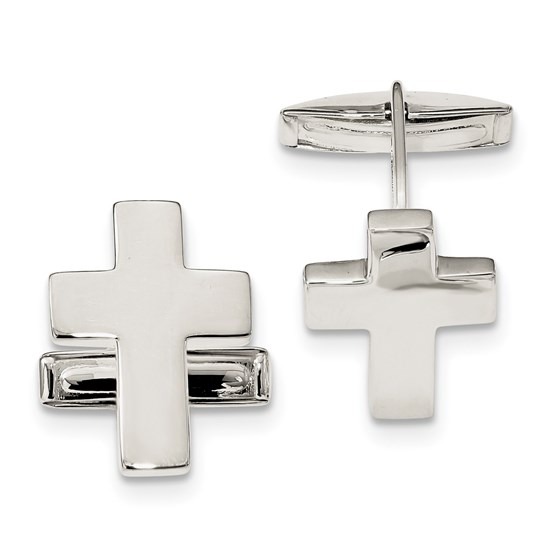 Sterling Silver Cross Cuff Links Sterling Silver Cross Cuff Links