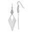Sterling Silver Crystal Diamond Shape Dangle Earrings - 59 mm