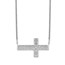 Sterling Silver CZ Cross Necklace - 16 in.