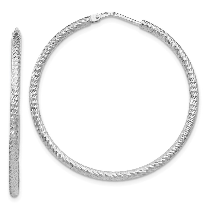 Sterling Silver D/C Endless Hoop Earrings - 37 mm