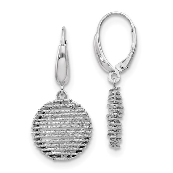 Sterling Silver D/C Open Center Leverback Earrings - 33 mm Sterling Silver D/C Open Center Leverback Earrings - 33 mm