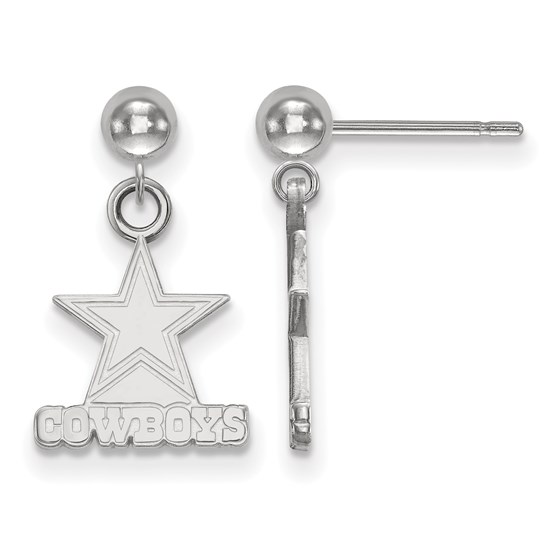Sterling Silver Dallas Cowboys Dangle Ball Earrings Sterling Silver Dallas Cowboys Dangle Ball Earrings