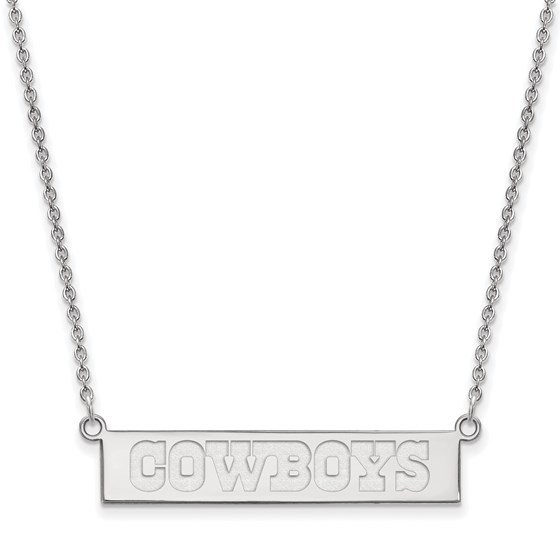 Sterling Silver Dallas Cowboys Small Bar Necklace Sterling Silver Dallas Cowboys Small Bar Necklace