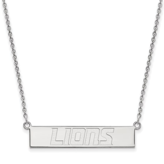 Sterling Silver Detroit Lions Small Bar Necklace Sterling Silver Detroit Lions Small Bar Necklace