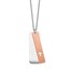 Sterling Silver Dogtag w/Rose-tone Cross Necklace - 17 in.