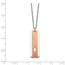Sterling Silver Dogtag w/Rose-tone Cross Necklace - 17 in.