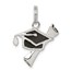 Sterling Silver Enamel Graduation Cap & Diploma Charm