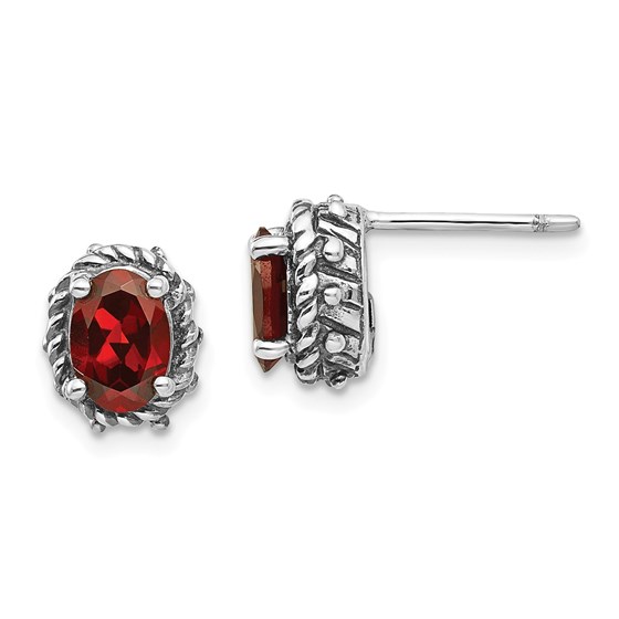 Sterling Silver Garnet Earrings Sterling Silver Garnet Earrings