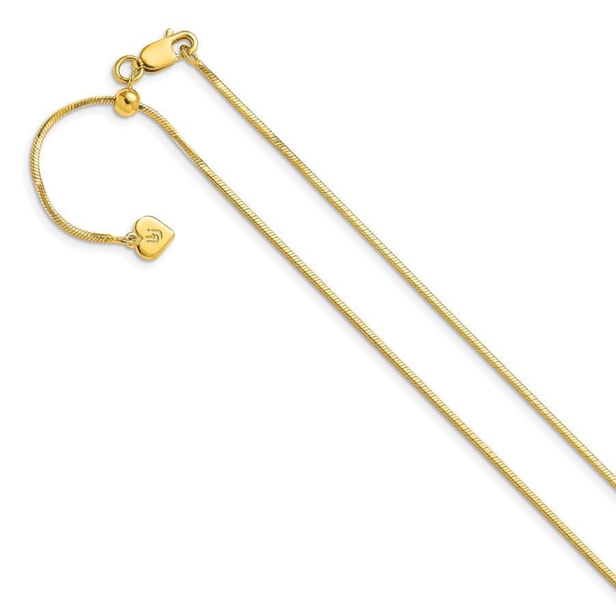 Sterling Silver Gold plated 1.2 mm Square Snake Chain - 22 in.