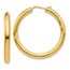 Sterling Silver Gold-plated 3.5mm Tube Earrings - 33 mm
