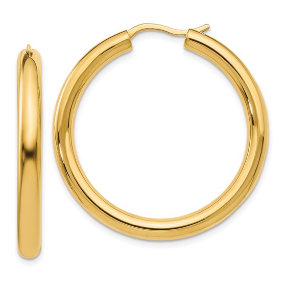 Sterling Silver Gold-plated 3.5mm Tube Earrings - 33 mm Sterling Silver Gold-plated 3.5mm Tube Earrings - 33 mm