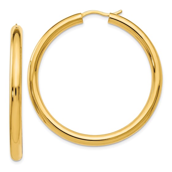 Sterling Silver Gold-plated 3.5mm Tube Earrings - 42 mm Sterling Silver Gold-plated 3.5mm Tube Earrings - 42 mm