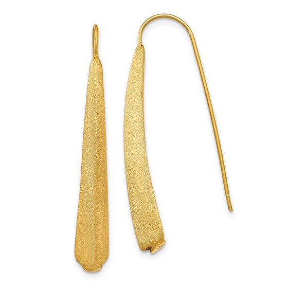 Sterling Silver Gold-plated Brushed Earrings - 41 mm Sterling Silver Gold-plated Brushed Earrings - 41 mm