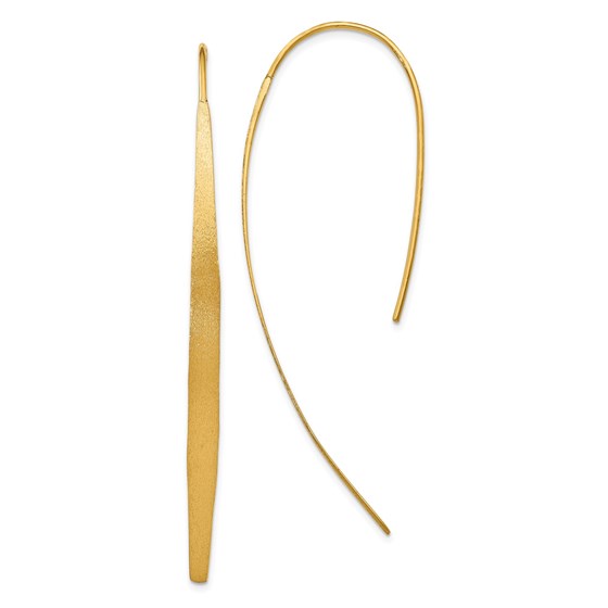 Sterling Silver Gold-plated Brushed Earrings - 55 mm Sterling Silver Gold-plated Brushed Earrings - 55 mm