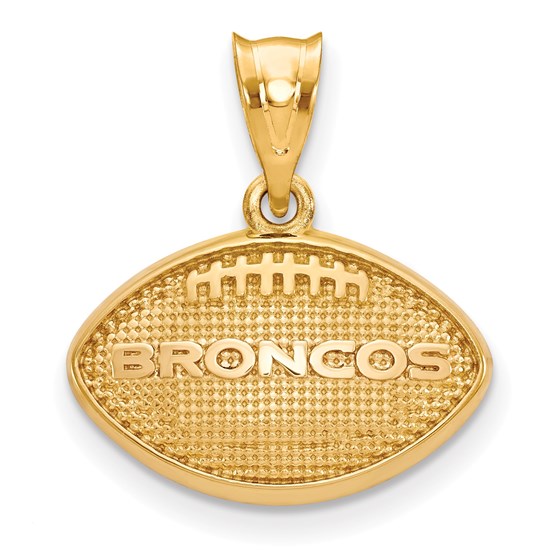 Sterling Silver Gold-plated Denver Broncos Football Pendant Sterling Silver Gold-plated Denver Broncos Football Pendant