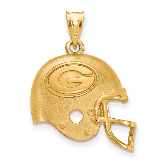 Sterling Silver Gold-plated Green Bay Packers Helmet Pendant Sterling Silver Gold-plated Green Bay Packers Helmet Pendant