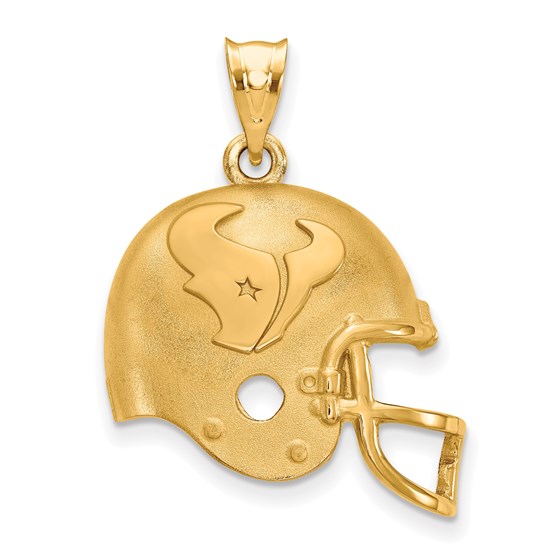 Sterling Silver Gold-plated Houston Texans Football Pendant Sterling Silver Gold-plated Houston Texans Football Pendant