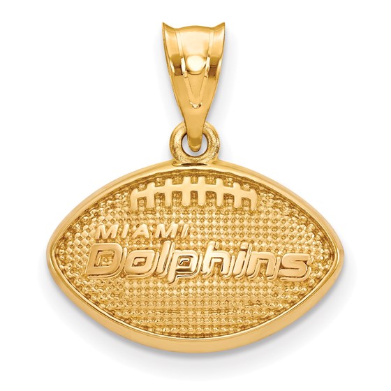 Sterling Silver Gold-plated Miami Dolphins Football Pendant Sterling Silver Gold-plated Miami Dolphins Football Pendant