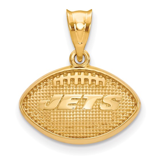 Sterling Silver Gold-plated New York Jets Football Pendant Sterling Silver Gold-plated New York Jets Football Pendant