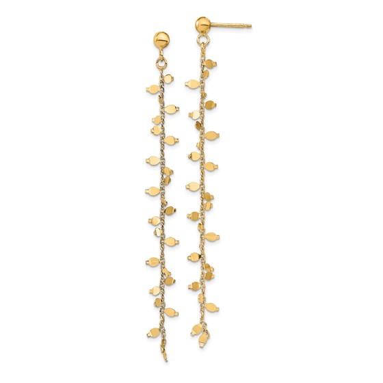 Sterling Silver Gold-plated Post Dangle Earrings - 80 mm
