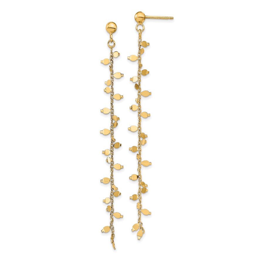 Sterling Silver Gold-plated Post Dangle Earrings - 80 mm