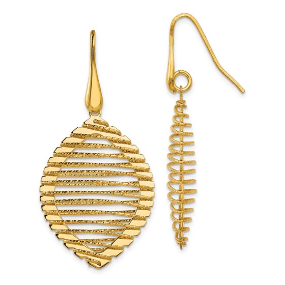 Sterling Silver Gold-plated Shepherd Hook Earrings - 46 mm Sterling Silver Gold-plated Shepherd Hook Earrings - 46 mm