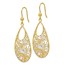 Sterling Silver Gold-tone 18K Flash-plated D/C Earrings - 56 mm