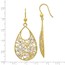 Sterling Silver Gold-tone 18K Flash-plated D/C Earrings - 56 mm