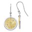 Sterling Silver Gold-tone CZ Dangle Earrings - 41 mm